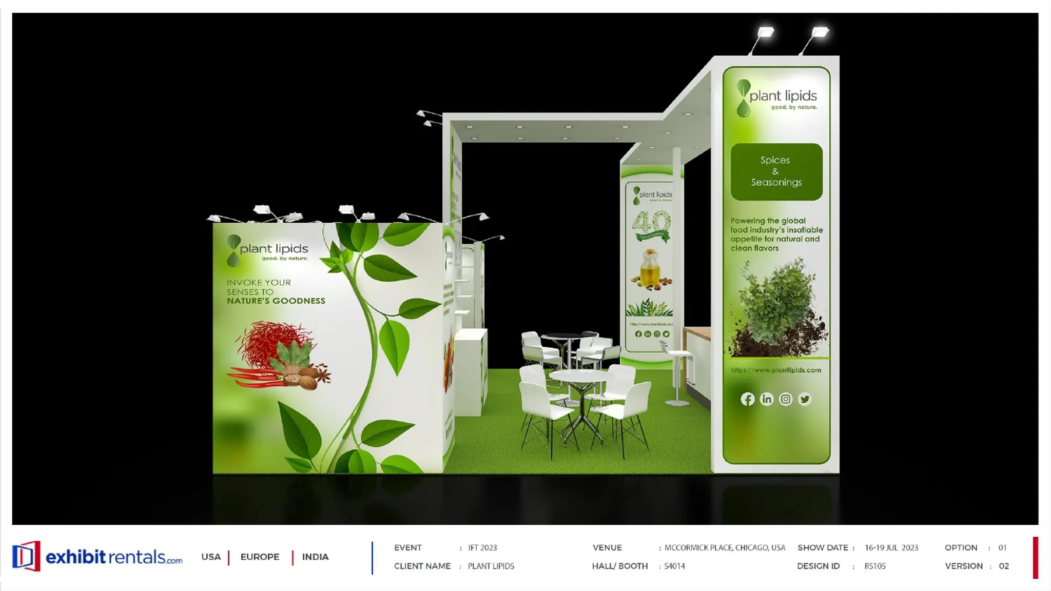 20x20 Isla booth design by Exhibit-Rentals